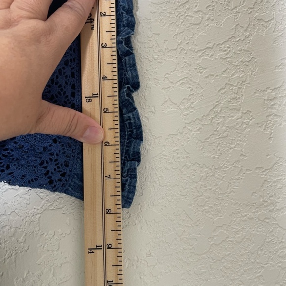 Gap x LoveShackFancy Chambray Tiered Midi Dress Size L Blue Button Down - Picture 11 of 16